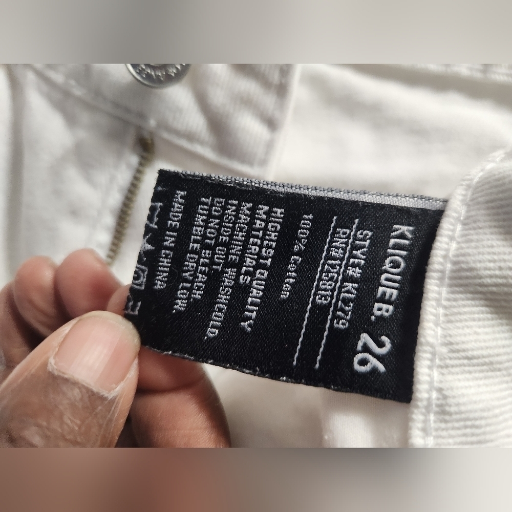 KLIQUE B White Distressed Denim Cropped size 26 - Picture 5 of 5